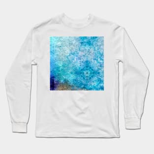 Sky blue Color Abstract 3D Design Pattern Long Sleeve T-Shirt